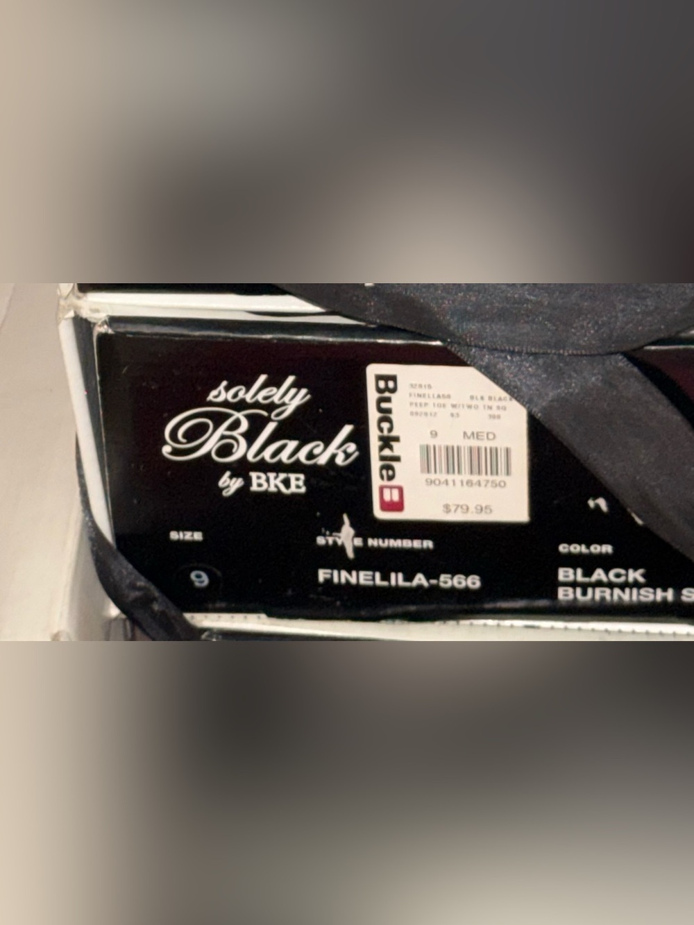 NIB BKE Black Sequin Strappy Peep-Toe Ankle Heels - Picture 6 of 6